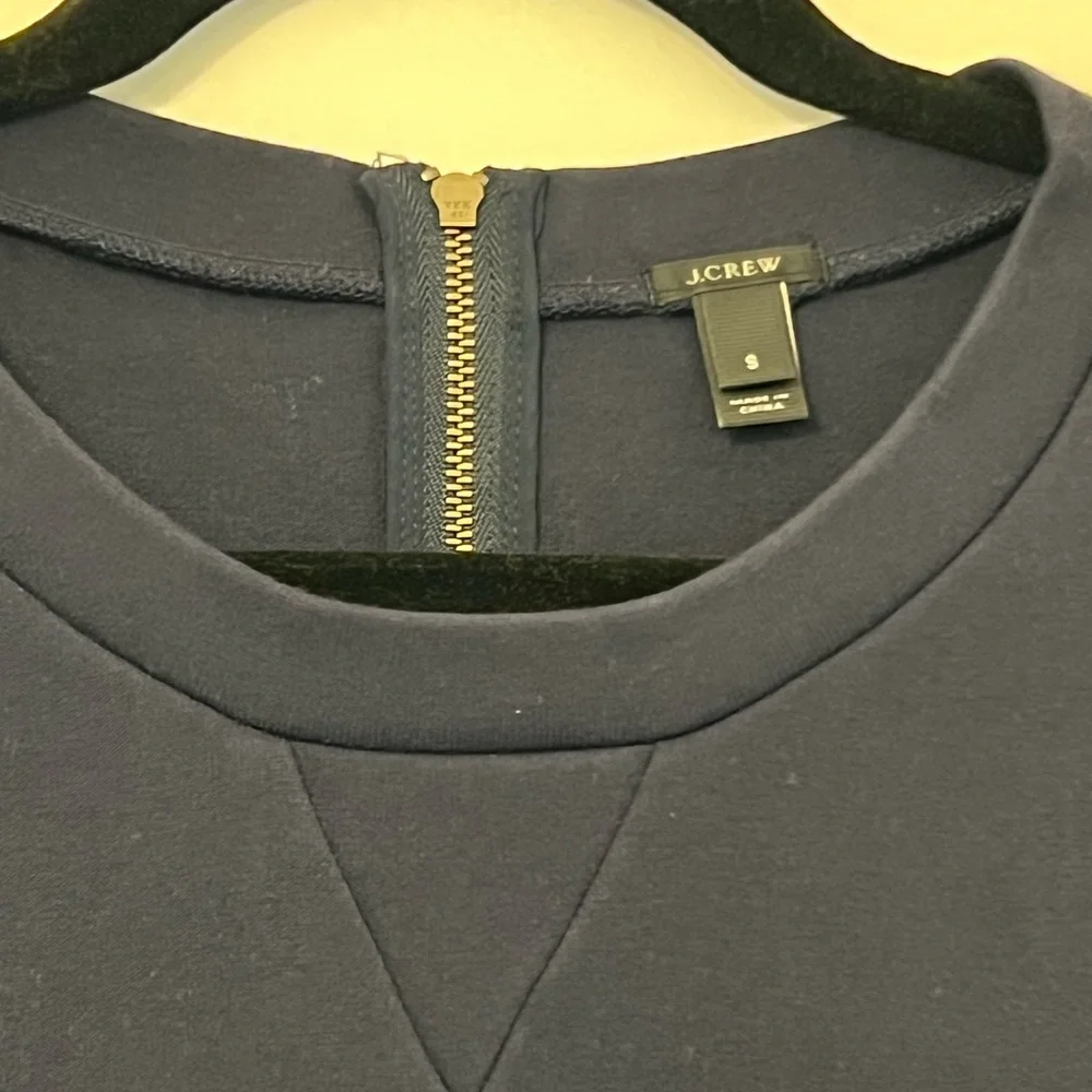 J. Crew Women’s Navy Sweatshirt with Fringe Hem - Picture 3 of 5
